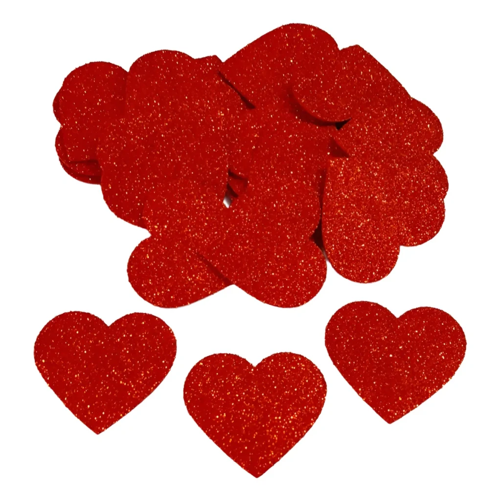 Kit 1.000 Aplique Coração 1,5cm Eva Glíter ( Sem Adesivo ) Kit 1.000 Aplique Coração 1,5cm Eva Glíter ( Sem Adesivo )