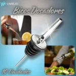 We Varejo - Kit 10 Bicos Dosador Inox Biqueira Bartender Garrafa Tequila Bebidas Dez Bicos Dosadores