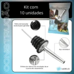 We Varejo - Kit 10 Bicos Dosador Inox Biqueira Bartender Garrafa Tequila Bebidas Dez Bicos Dosadores