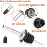 Kit 10 Bicos Dosador Inox Biqueira Bartender Garrafa Tequila
