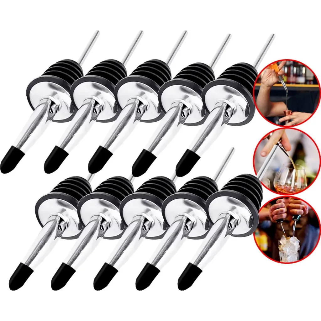 Kit 10 Bicos Dosador Inox Biqueira Bartender Garrafa Tequila Kit 10 Bicos Dosador Inox Biqueira Bartender Garrafa Tequila