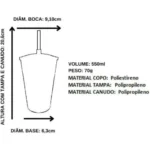 Kit 10 Copos Twister C/ Tampa Colorida E Canudo Transparente