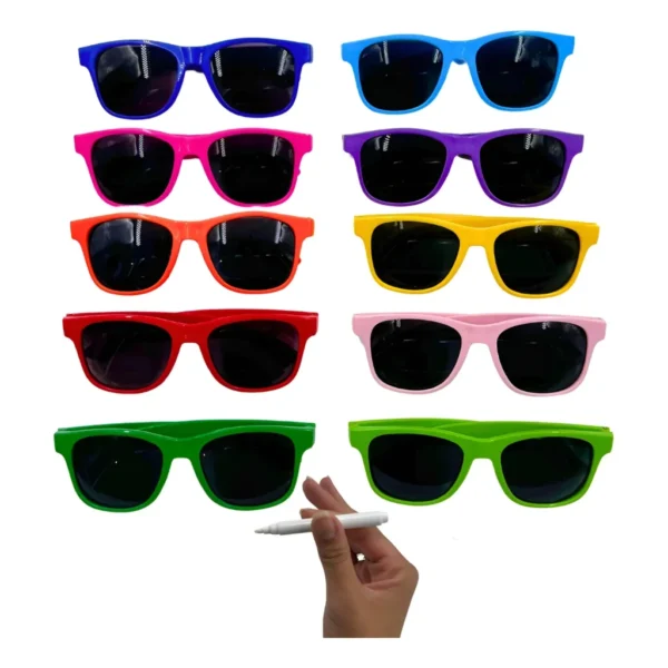 Kit 10 Óculos Festa Evento Balada + Caneta Giz Branco Top