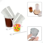 100 Copinho 25ml Acrílico Docinho Brigadeiro + Mini Colher