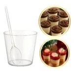100 Copinho Docinho Brigadeiro Potinho 25ml + 100 Colheres