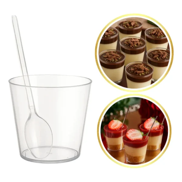 100 Copinho Docinho Brigadeiro Potinho 25ml + 100 Colheres