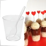 Kit 100 Copinho Brigadeiro 25ml Transparente + 100 Colher