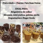 Kit 100 Copinho Brigadeiro 25ml Transparente + 100 Colher