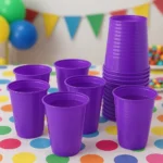 Kit 100 Copo Descartável Plástico Roxo 200ml