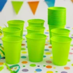 Kit 100 Copo Descartável Plástico Verde Claro 200ml