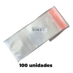 Kit 100x Saco Plástico Transparente Pp Adesivado 6x12 + Aba