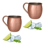 Kit 2 Canecas Moscow Mule Aço Inox Cobre Rose Gold