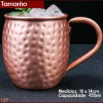 Kit 2 Caneca Barril Moscow Mule Drinks Premium Rose Cobre - Bronze