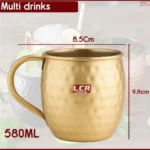 Kit 2 Copo Moscow Mule Drink Rose Gold Cobre Inox Drinks Bar