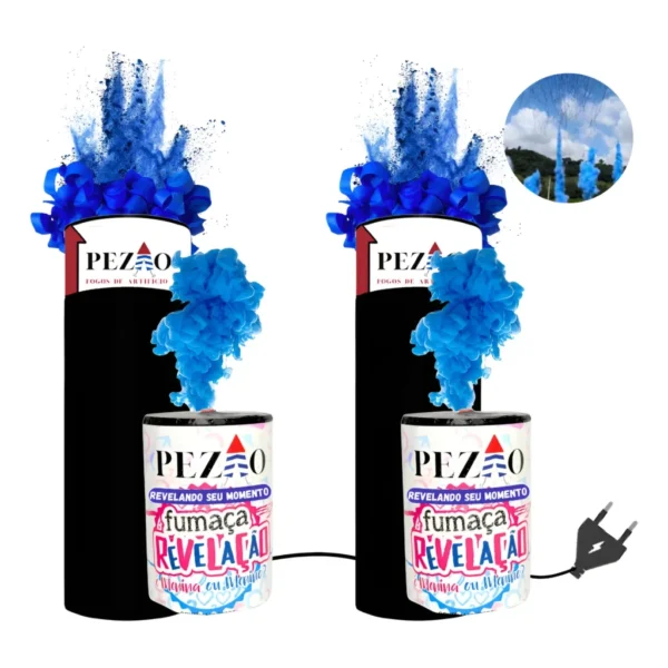 Kit 2 Serpentina E Pó + 2 Fumaça Chá Revelação C/ Tomada