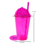 Kit 20 Copos Twister 300ml Tampa Chantilly 2 Cores Atacado