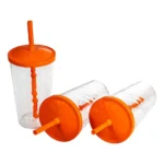 Kit 20 Copos Twister 500ml + 20 Baldes Pipoca 1,5l - Cinema Cor Laranja