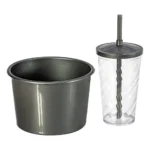 Kit 20 Copos Twister 500ml + 20 Baldes Pipoca 1,5l - Cinema Cor Prata