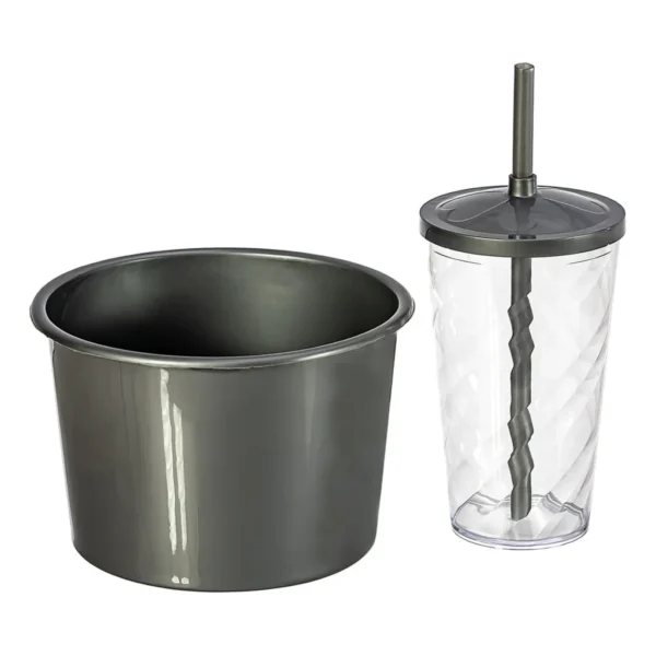 Kit 20 Copos Twister 500ml + 20 Baldes Pipoca 1,5l - Cinema Cor Prata