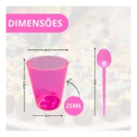 Copinho Tacinha Acrílico 25ml Brigadeiro De Colher Kit 200