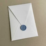 Kit 30 Envelopes Bico + Forro + Lacres De Cera Azul Serenity