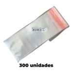 Kit 300x Saco Plástico Transparente Pp Adesivado 6x12 + Aba