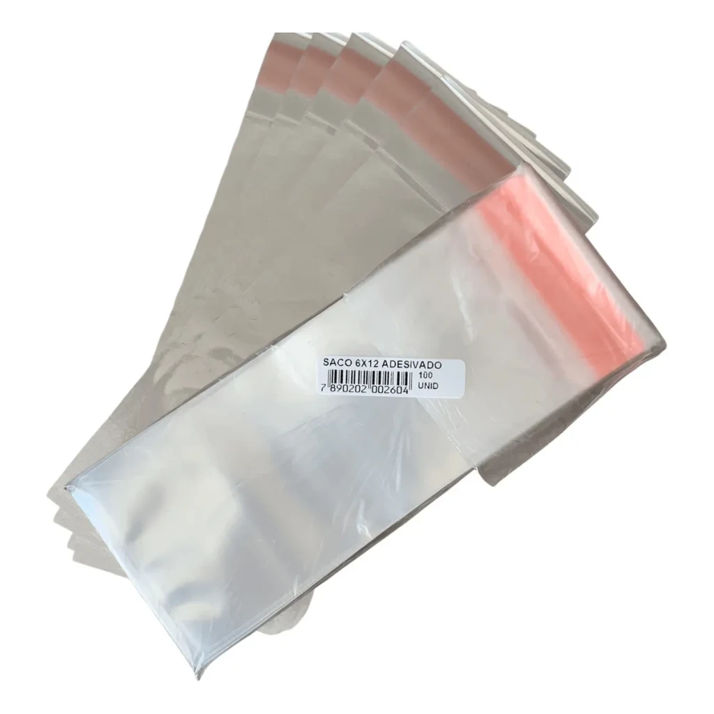 Kit 300x Saco Plástico Transparente Pp Adesivado 6x12 + Aba Kit 300x Saco Plástico Transparente Pp Adesivado 6x12 + Aba