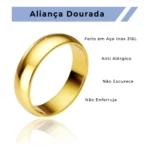 Kit 36 Anel Aliança Atacado Barato Aço 6mm Casamento Noivado