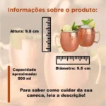 Kit 4 Canecas Moscow Mule Em Cobre Puro Martelada 500 Ml Impermeabilizada
