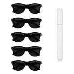 Kit 05 Óculos Festa Formatura Casamento Balada Aniversário Despedida Noivado Evento Lembrancinha +brinde Caneta Giz Líquida Branca Para Personalizar