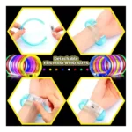 Kit Balada Festa Neon 10 Pç Bracelete Led Pisca Cores