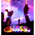 Kit Balada Festa Neon 10 Pç Bracelete Led Pisca Cores