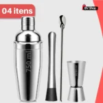 Kit Bar Coqueteleira 750ml Socador Dosador Drinks Bailarina