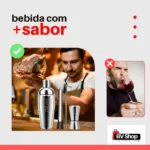 Kit Bar Coqueteleira 750ml Socador Dosador Drinks Bailarina