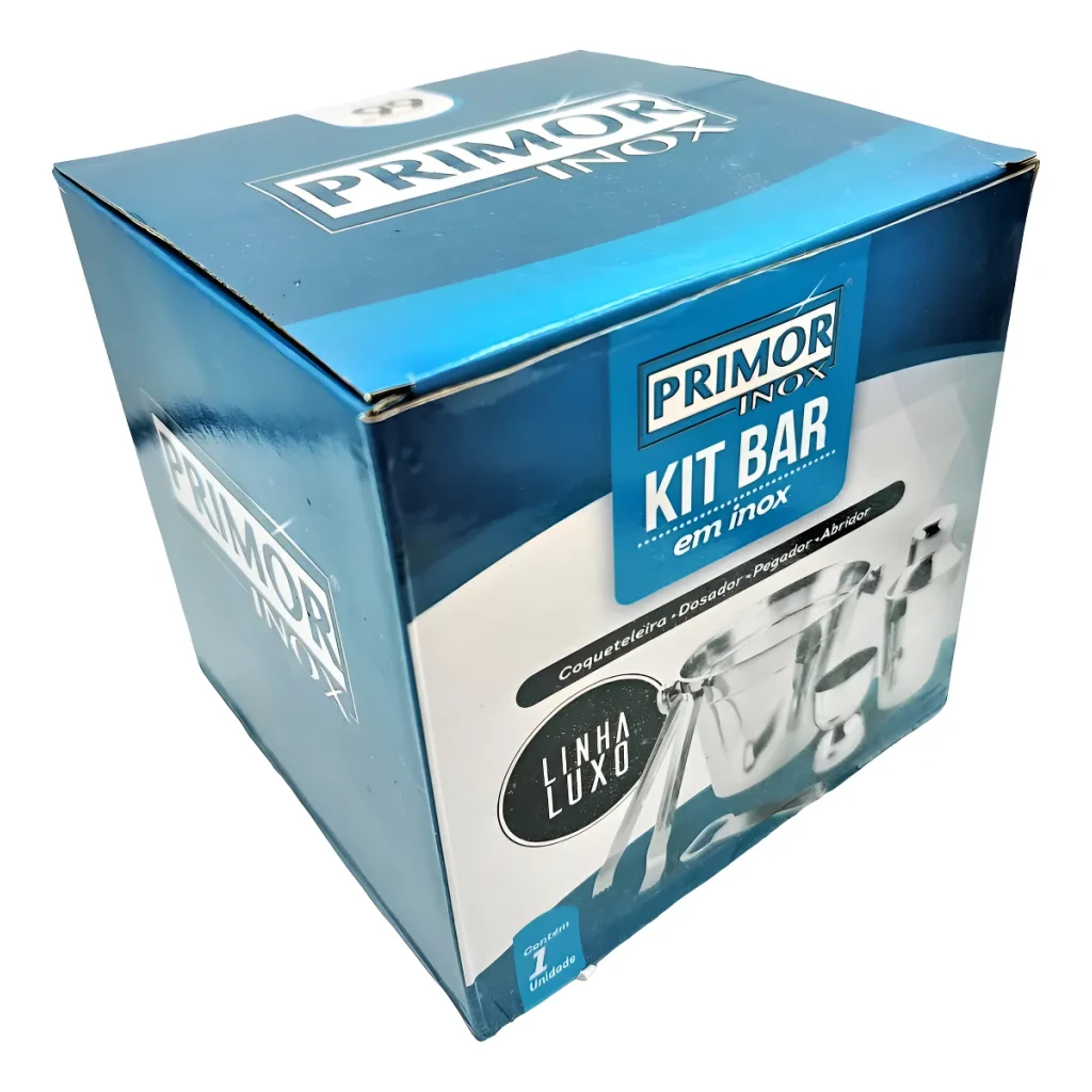 Kit Bar Profissional Coqueteleira 350ml 5 Peças Inox Primor Kit Bar Profissional Coqueteleira 350ml 5 Peças Inox Primor
