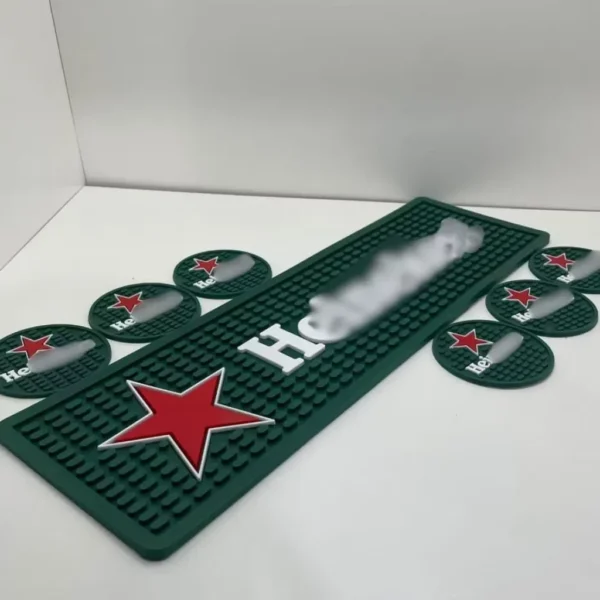 Kit 1 Tapete + 12 Porta-copo Barmat Bar Bartender - Verde