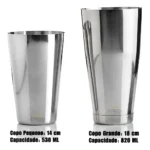 Kit Barman Coqueteleira Boston 820 Ml Profissional Drink Bar Cor Prateado