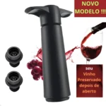 Kit Bomba A Vácuo Para Vinho Com 2 Rolhas Tampa Garrafa Inox