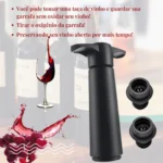 Kit Bomba A Vácuo Para Vinho Com 2 Rolhas Tampa Garrafa Inox