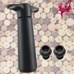 Kit Bomba A Vácuo Para Vinho Com 2 Rolhas Tampa Garrafa Inox