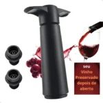 Kit Bomba A Vácuo Para Vinho Com 2 Rolhas Tampa Garrafa Inox