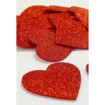 1.000 Apliques Coração Com 1,5 Cm Eva Glíter ( Sem Adesivo)