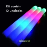 10 Bastão Led Casamento Balada Neon Pisca Sem Personalização