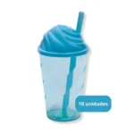 Kit 10 Copo Twister 300 Tampa Chantily Canudo Atacado Varejo