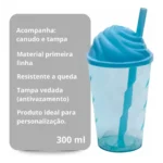 Kit 10 Copo Twister 300 Tampa Chantily Canudo Atacado Varejo