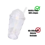 Kit 10 Copo Twister 300 Tampa Chantily Canudo Atacado Varejo