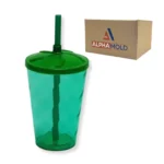 Kit 10 Copos Twister 300ml Liso Tampa Canudo Atacado Varejo