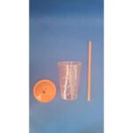 Kit 10 Copos Twister 400ml Com Tampa E Canudo Full