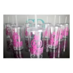 Kit 10 Copos Twister 500ml Com Tampa E Canudo