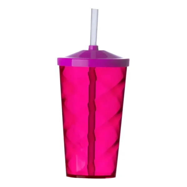 Kit 10 Copos Twister 500ml Com Tampa E Canudo